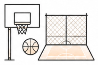 Sports courts and multipurpose play areas